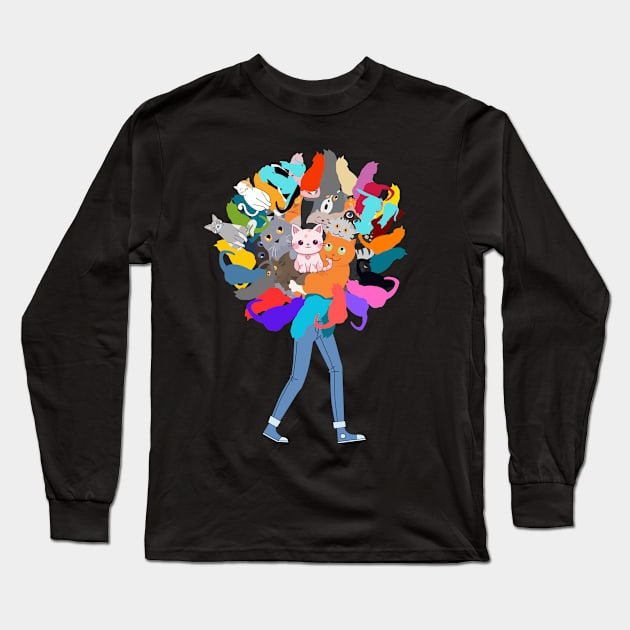 Catnip man T-Shirt Long Sleeve T-Shirt by  Sunrise Podium 